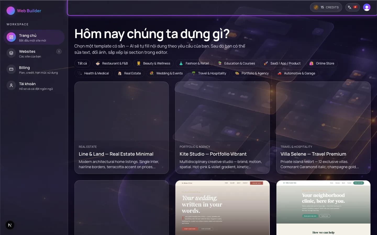 Số dư credit trên thanh tiêu đề