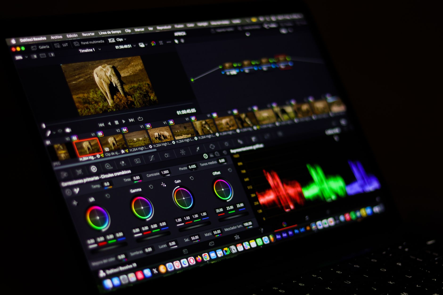 cinematic motion design still from studio launch film with bold text animation and vibrant color grading